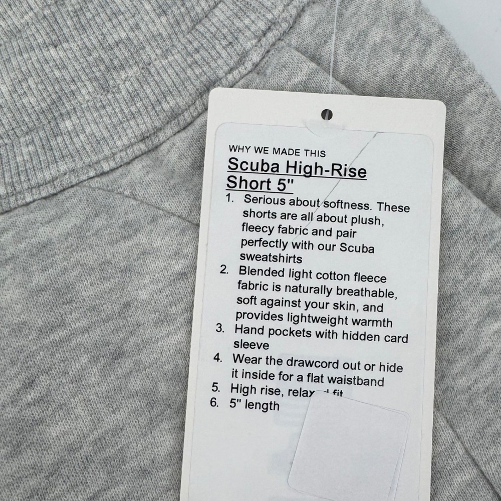 Lululemon Scuba High-Rise Short 5" Heathered Core Ultra Light Grey LW7CUTS Sz 0 - Picture 3 of 3